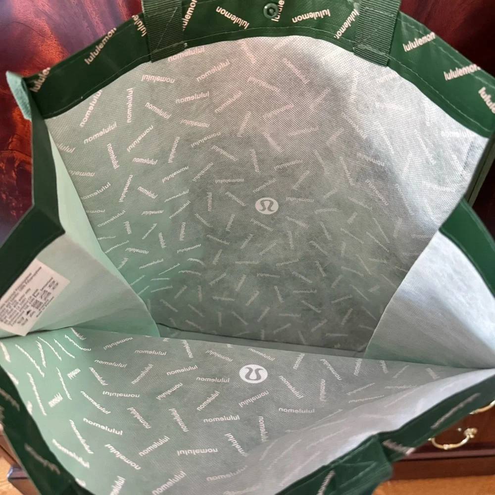 New Lululemon Large Reusable Shopping Tote Rainforest Green